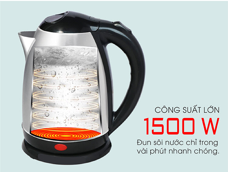 Ấm siêu tốc inox SATO ST688 1.8L