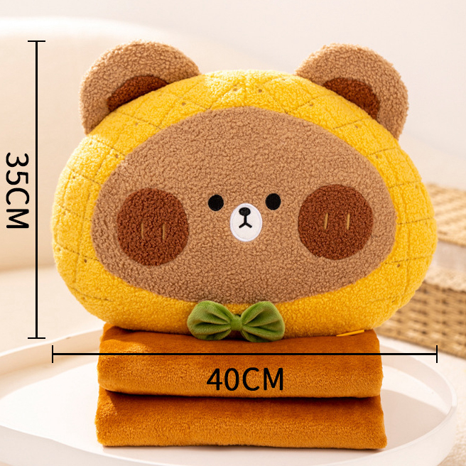 Mền Văn Phòng 3 Trong 1 Gấu Orange Cao Cấp Để Đi Dã Ngoại, Xe Giường Nằm, Ngủ Tại Văn Phòng Vô Cùng Tiện Dụng