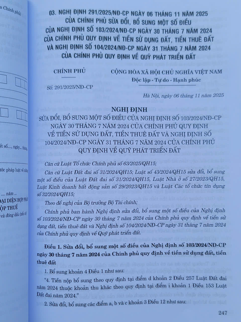 Sách Luật Đất Đai sửa đổi, bổ sung năm 2025 và Các Văn Bản Hướng Dẫn Thi Hành - V2661TP