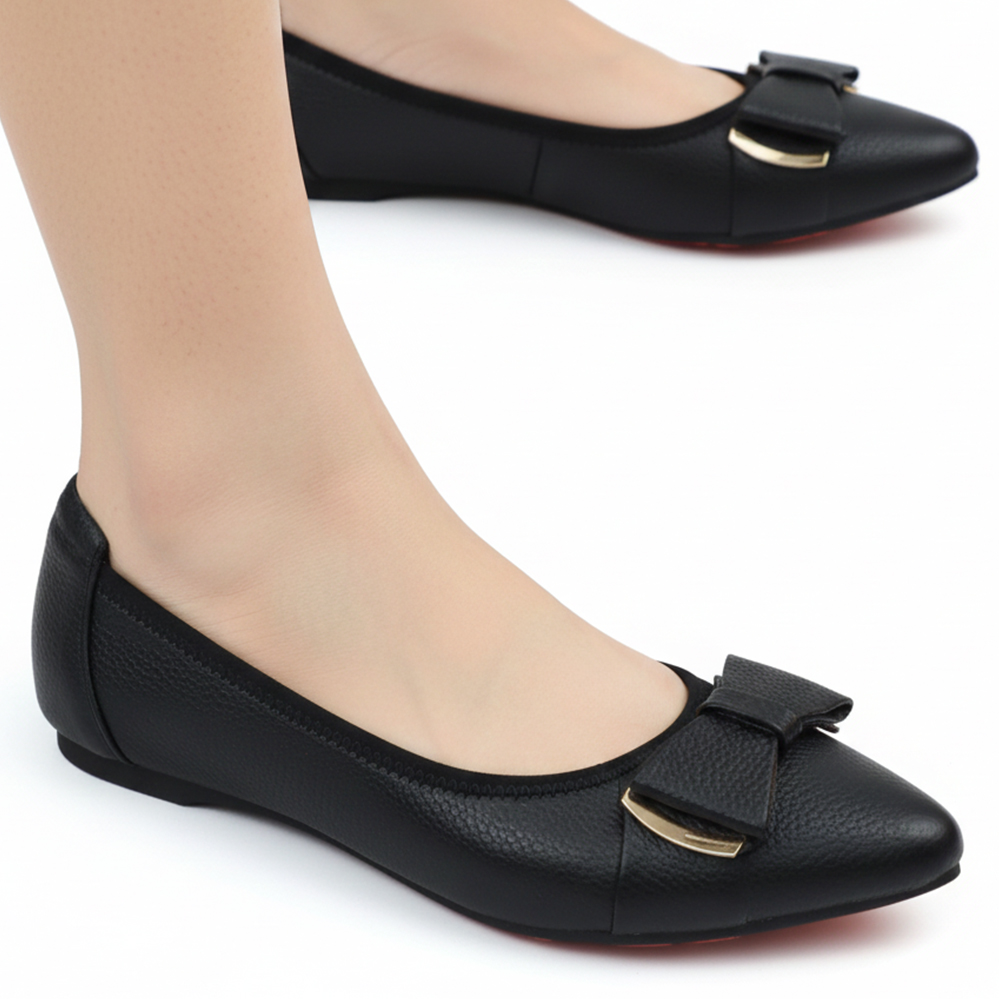 Giày Nữ Búp Bê Đế Bệt HÀ NAM Da Bò Thật Thời Trang Cao Cấp 2cm GBBN2038