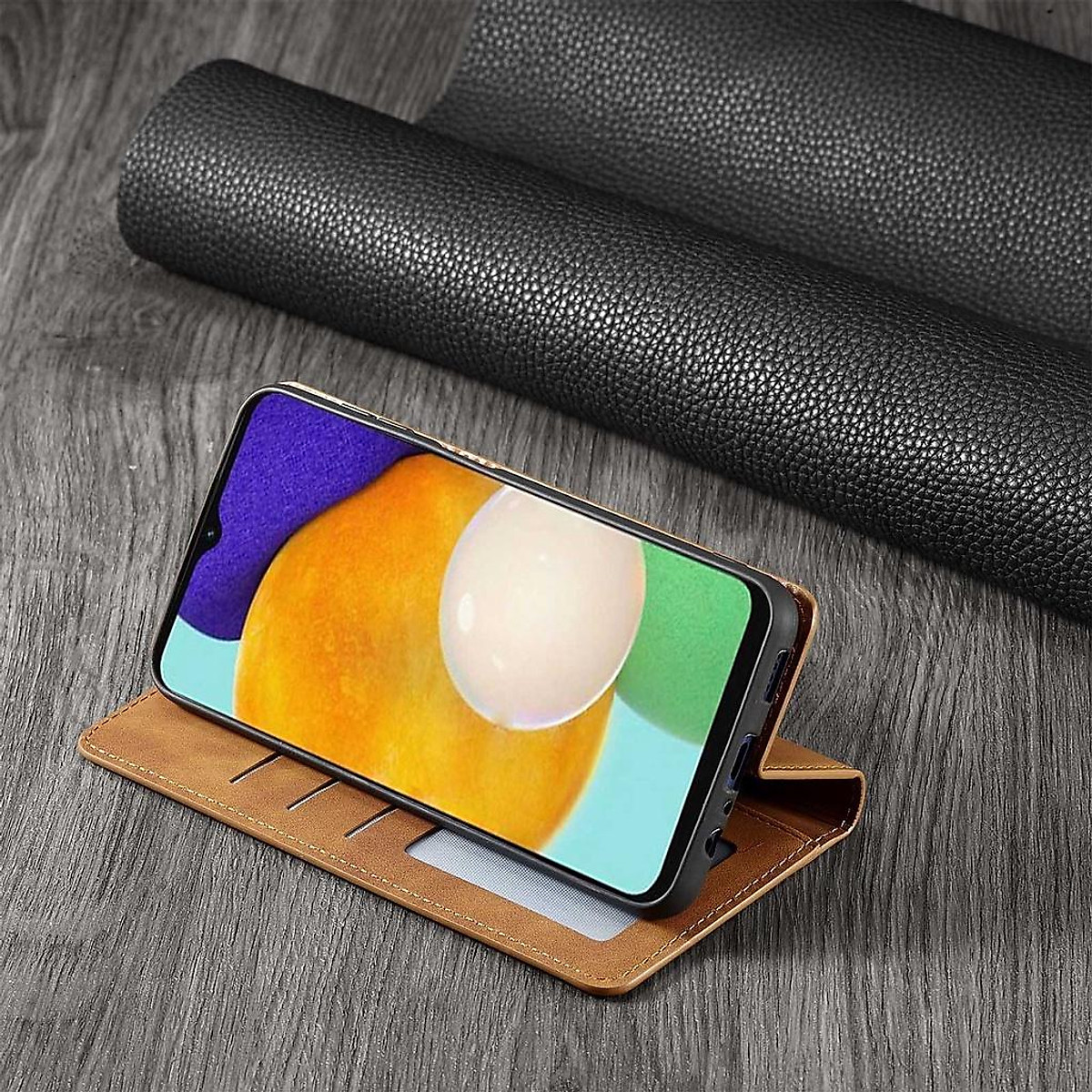 Bao da dành cho Samsung Galaxy A14 5G, A04, A04s, A23 5G, A24, A34 5G, A54 5G, A05, A05s A15, A25, A35, A55 dạng ví case cao cấp, kiểu dáng sang trọng thời trang, ngăn đựng thẻ tiện lợi, bảo vệ điện thoại toàn diện - Hàng nhập khẩu