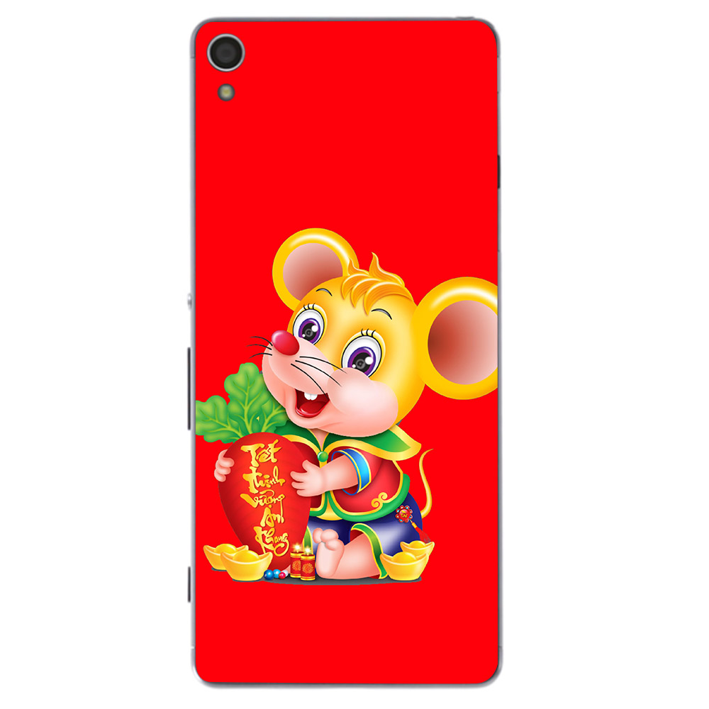 Ốp lưng cứng viền dẻo dành cho điện thoại Sony Xperia XA1 - Chuột ôm vàng 02 MS COV001