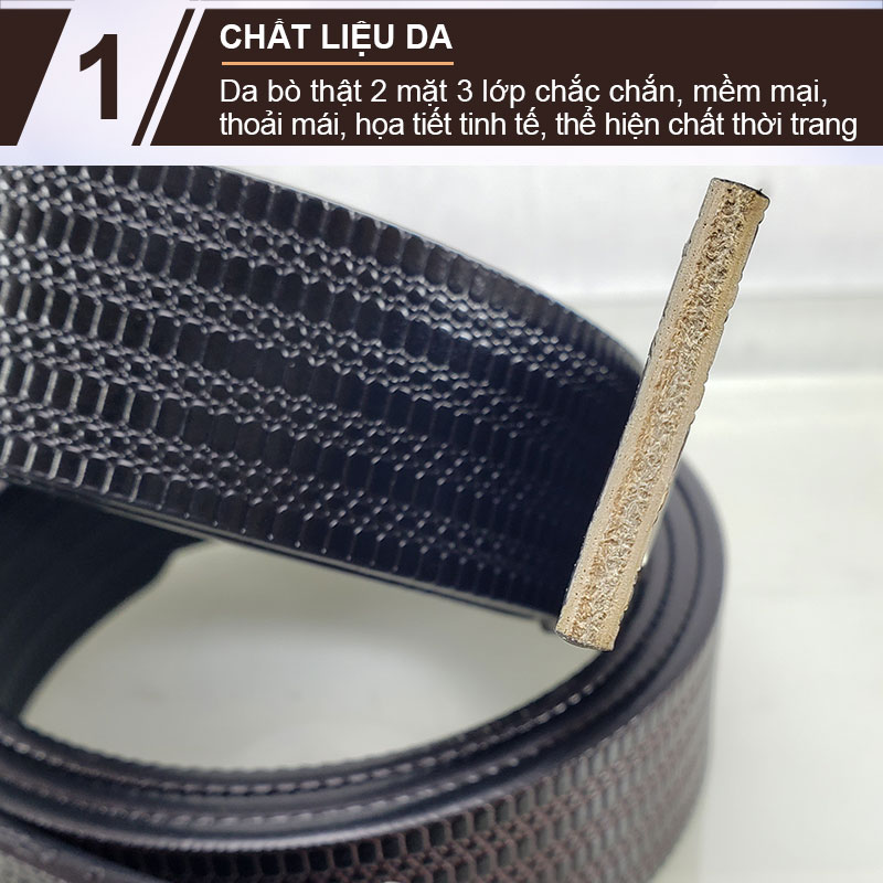Dây nịt nam, Dây thắt lưng nam da bò hai mặt NIKITA DL1314