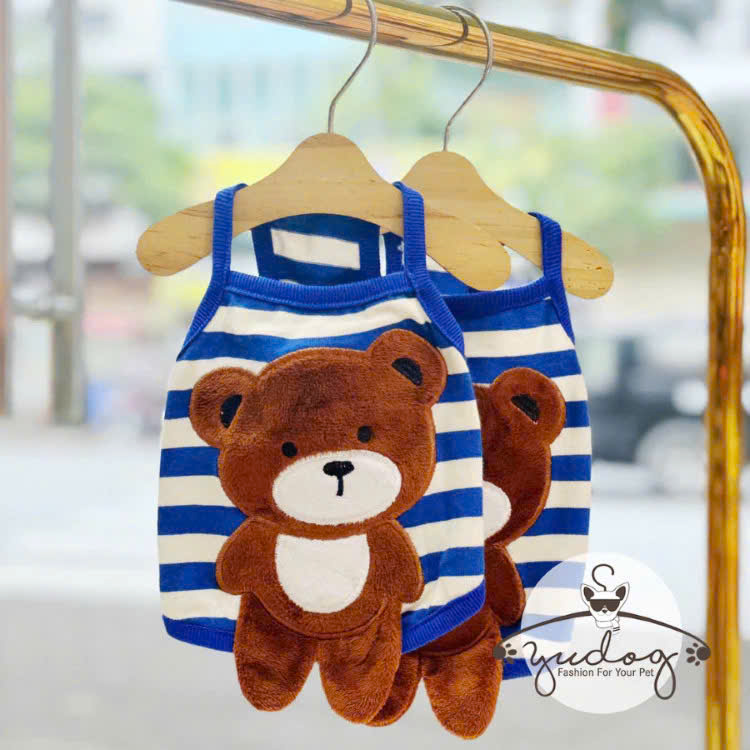 ÁO DÂY PHOM CROPTOP GẤU CUTE CHO THÚ CƯNG CHÓ MÈO
