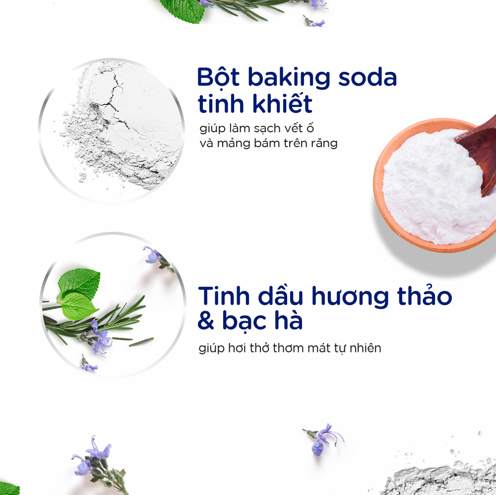Combo 03 Kem Đánh Răng Baking Soda Hương Thảo 230G