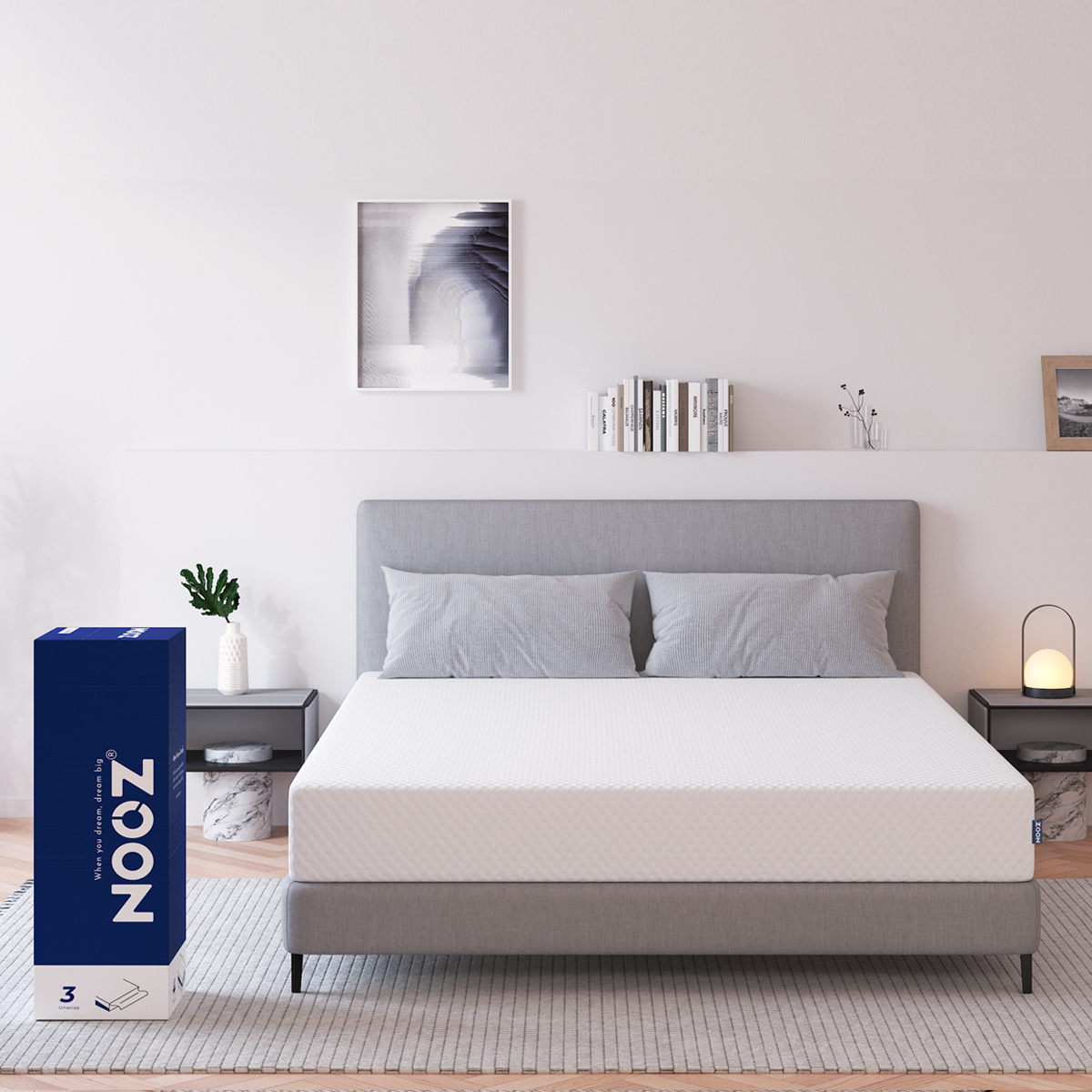 Nệm Foam NOOZ Home Goods  Tiêu Chuẩn CertiPUR-US Với Hai Tầng Foam Nâng Đỡ Ruột Đệm Cao Su Non Vỏ Nệm Tencel