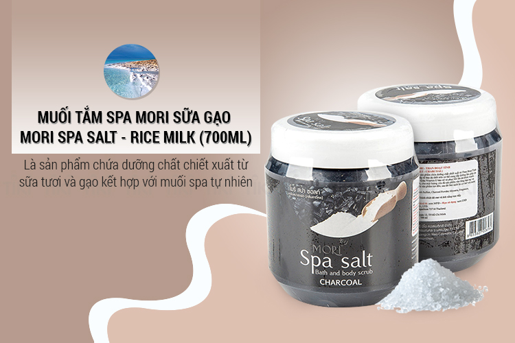 Muối Tắm Spa Mori Than Hoạt Tính Mori Spa Salt - Charcoal (700ml)