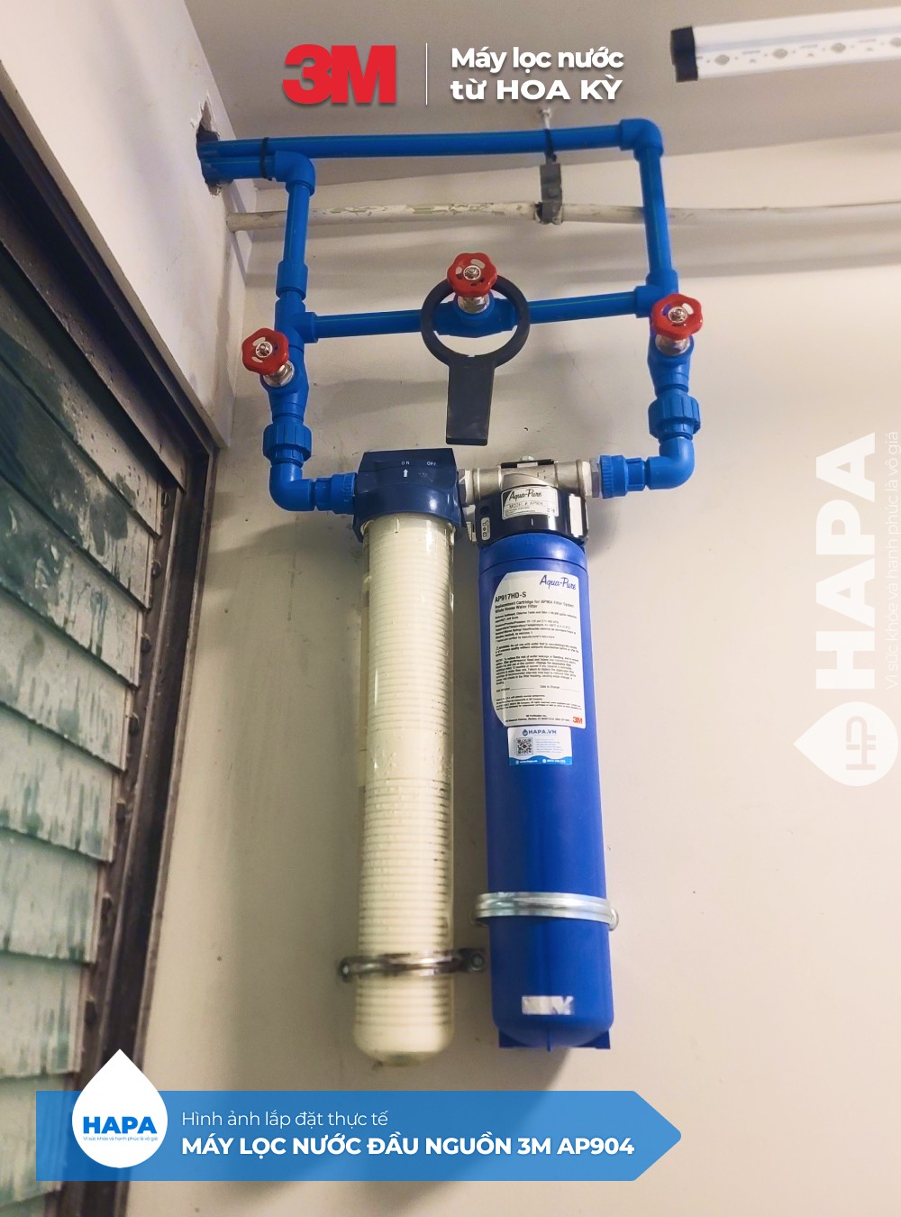 Máy Lọc Nước Đầu Nguồn 3M AP904 PREMIUM Lọc Tổng Sinh Hoạt Gia Đình, Căn Hộ, Chung Cư, Nhà Phố, Biệt Thự - Hàng Chính Hãng 3M Mỹ