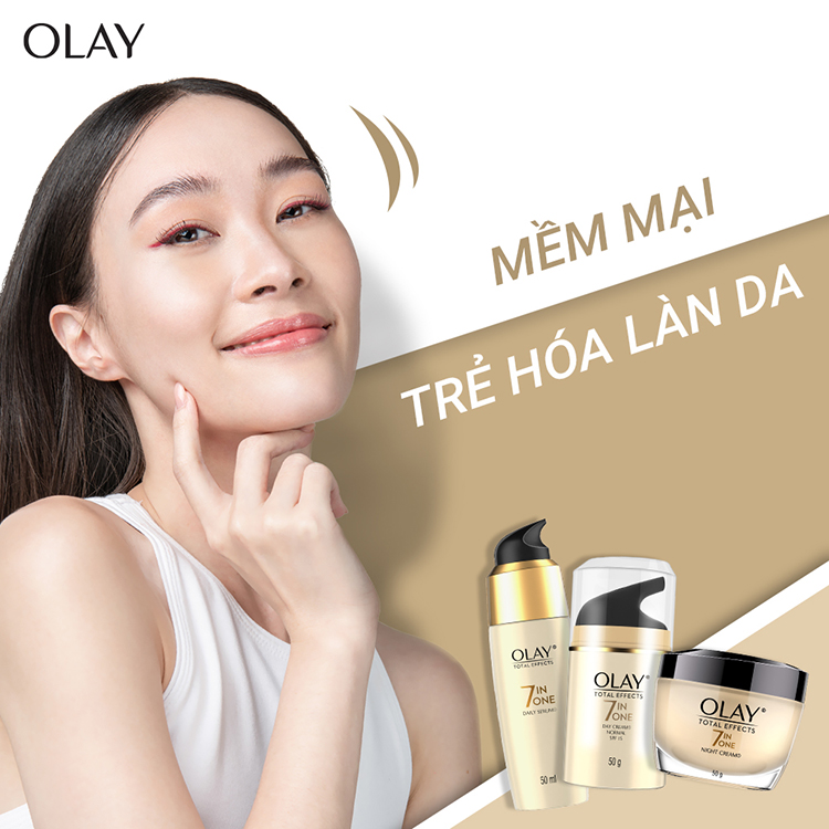 Kem Dưỡng Da Olay Total Effects Normal SPF15 (50g) (Tặng thanh massage đẩy tinh chất từ tính)