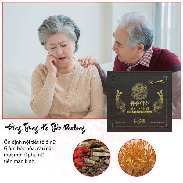 Nước đông trùng hạ thảo Hàn Quốc hộp gỗ 60 gói Daedong Korea Ginseng - Tăng cường sinh lý, bồi bổ phế thận, ổn định nội tiết tố