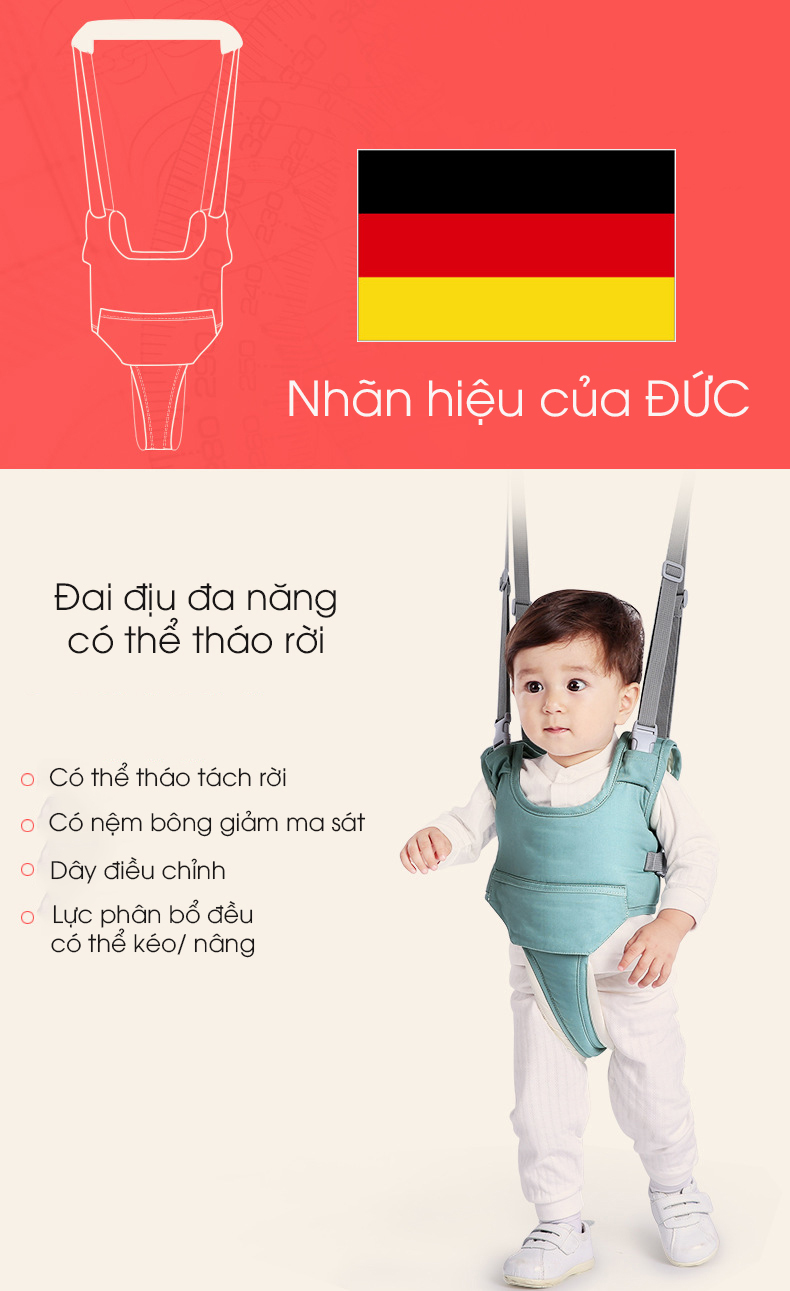 Đai dây tập đi an toàn đa năng UUMU ĐỨC cho bé