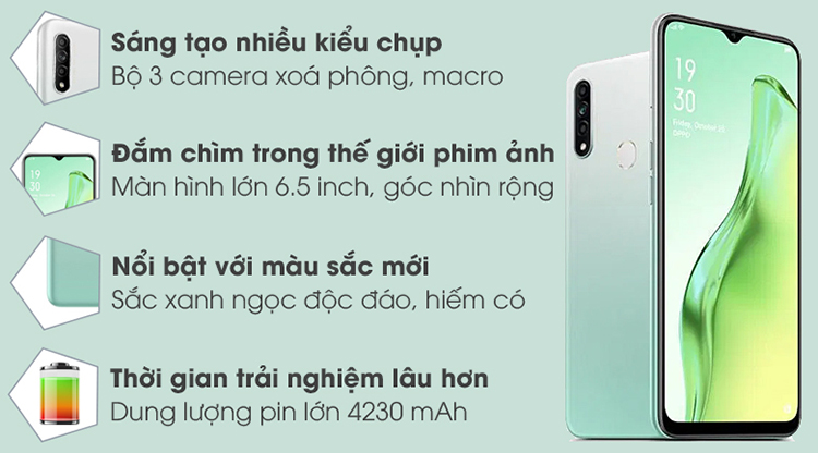 Điện Thoại Oppo A31 2020 (6GB/128GB) - Hàng Chính Hãng