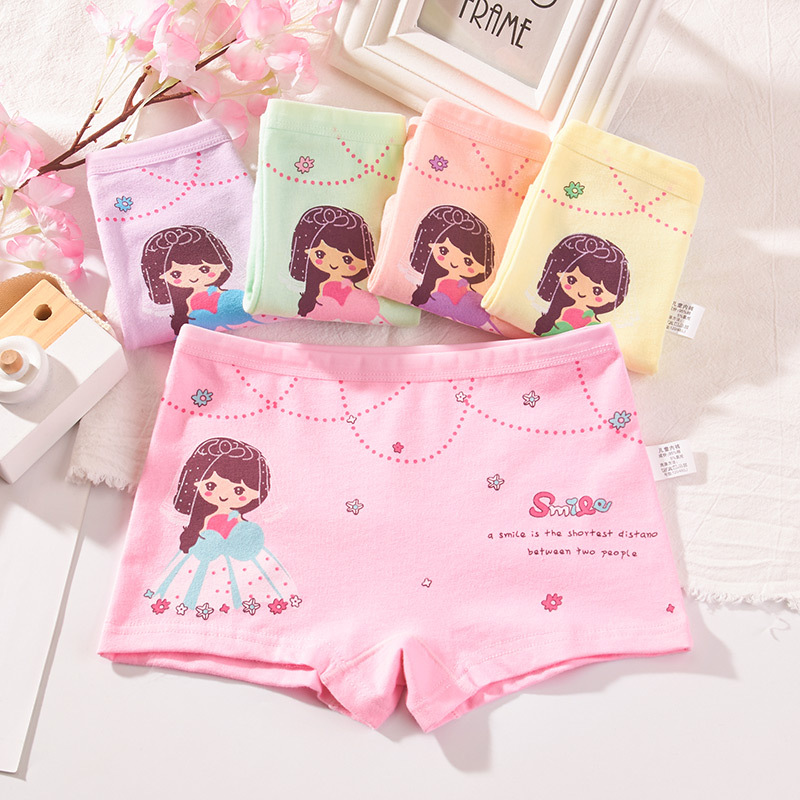 Quần chip trẻ em kháng khuẩn Quần lót boxer bé gái 5 đến 10 tuổi quần sịp cotton cao cấp nhập khẩu giao mẫu ngẫu nhiên
