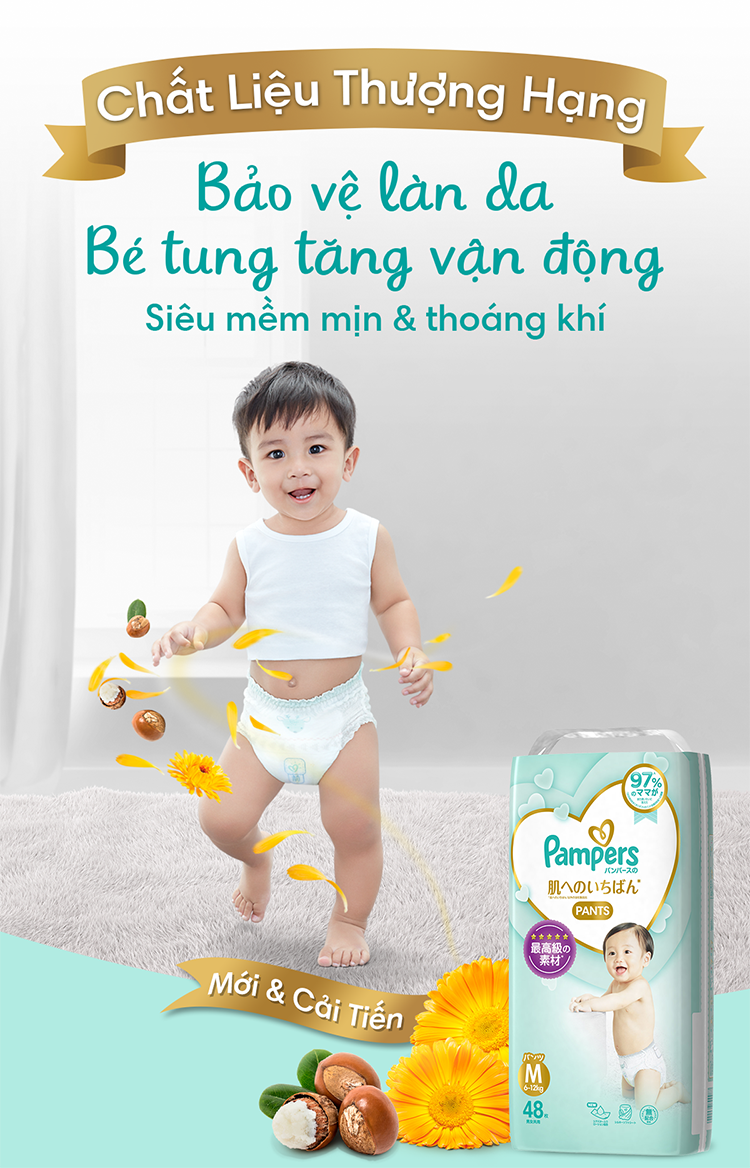 Thùng 3 Tã/ Bỉm Quần PAMPERS Nội Địa Nhật Bản, Size XL (36 miếng, 12-22kg), Cao Cấp Thượng Hạng