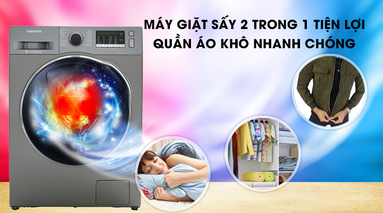 Máy Giặt Sấy Cửa Trước Inverter Samsung WD95K5410OX/SV (9.5kg/6kg) - Hàng Chính Hãng - Chỉ Giao tại Hà Nội