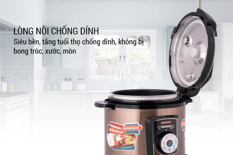 Nồi Áp Suất Điện Đa Năng Sunhouse SHD1756 - Cà Phê (6L) - Hàng chính hãng