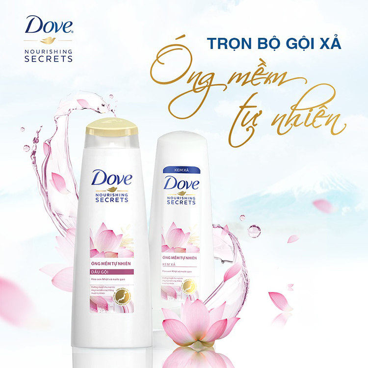 Combo Dầu Gội (650g) Và Dầu Xả (620g) Dove Dưỡng Óng Tự Nhiên