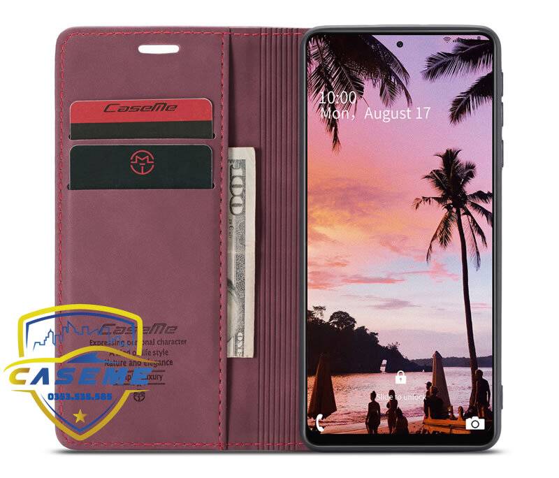 Bao da cao cấp dành cho Samsung A12, Samsung A52, Samsung A52s Samsung A72 dạng ví Caseme - Hàng Nhập Khẩu