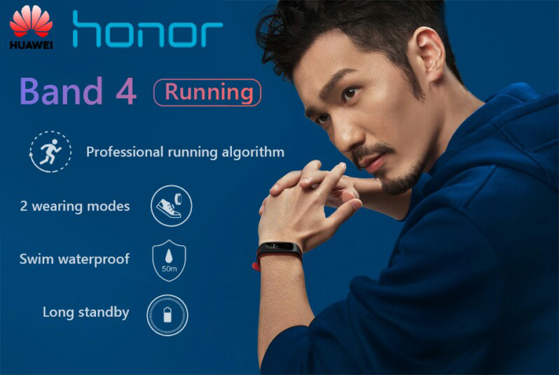 HONOR Band 4 Running version Smart Bracelet Running Position Monitoring 50 Meters Waterproof Long Endurance Sleep Monitoring Wearable Equipment