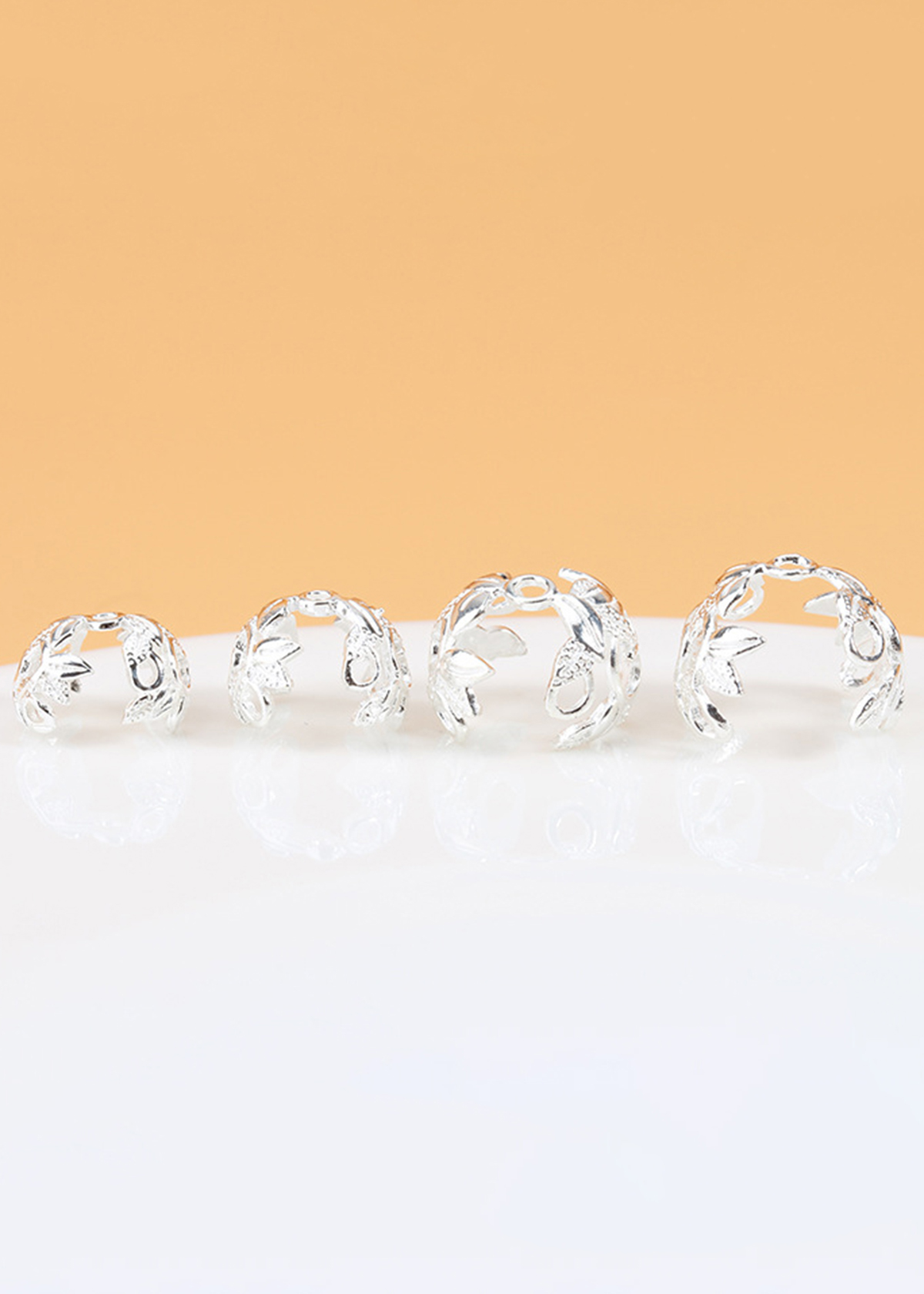 Combo charm bạc hoa ôm hạt xỏ ngang - Ngọc Quý Gemstones