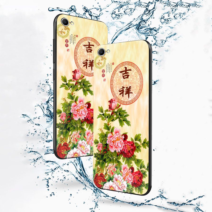 Ốp kính cường lực cho điện thoại Oppo F1S/A59 - mẫu đơn MS MAUDON003