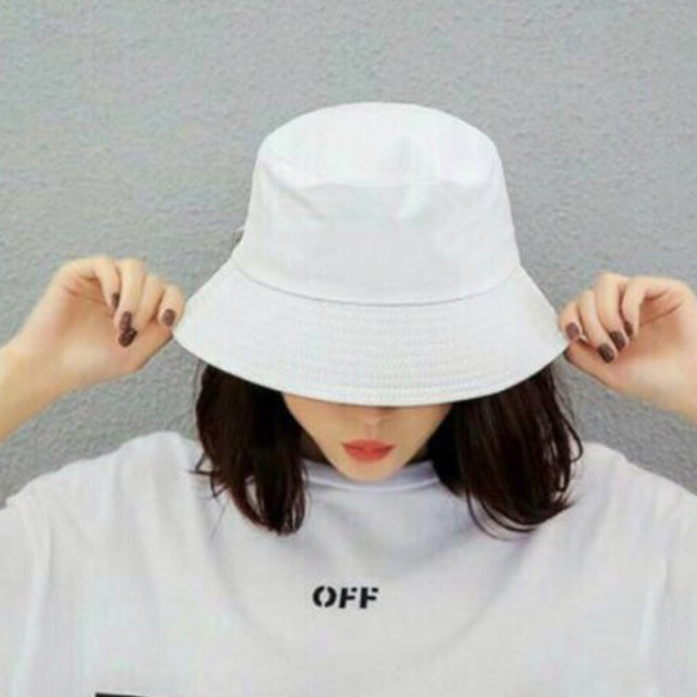 Mũ rộng vành trơn đơn giản dễ phối đồ, vành rộng chống nắng, chất liệu vải mềm mại, thoải mái - Hạnh Dương