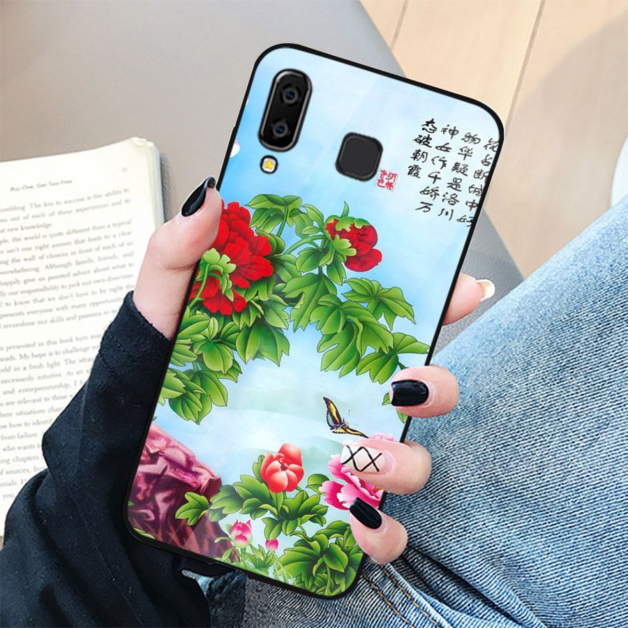 Ốp kính cường lực cho điện thoại Samsung Galaxy A10/M10 - mẫu đơn MS MAUDON032