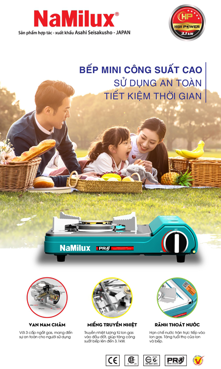 Bếp Gas Mini Namilux NH-P3031PS - Hàng Chính Hãng