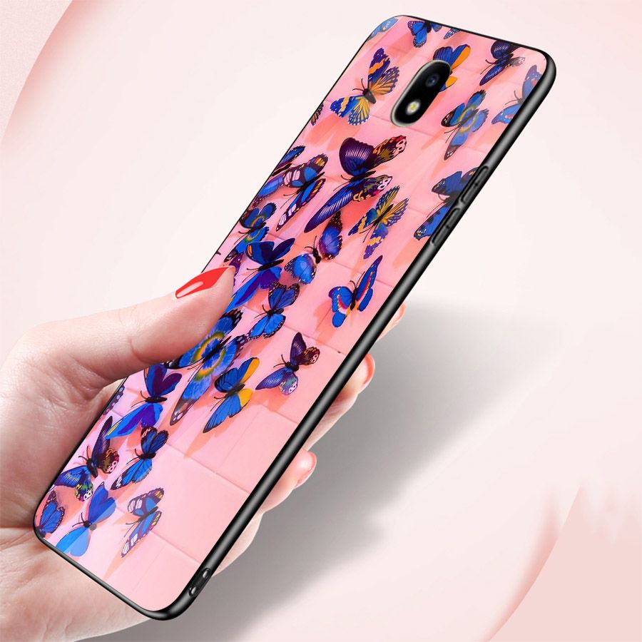 Ốp kính cường lực cho điện thoại Samsung Galaxy J7 - bướm đẹp MS BUOMD031