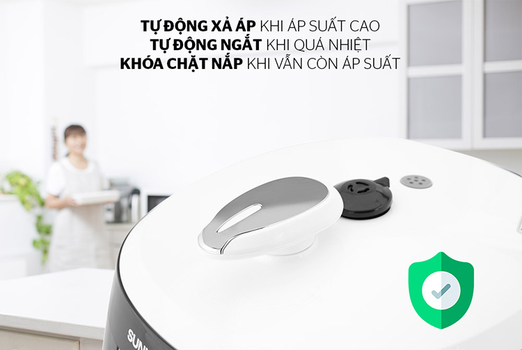 Nồi Áp Suất Đa Năng Sunhouse SHD1858BW (5L) - Trắng Đen - Hàng chính hãng