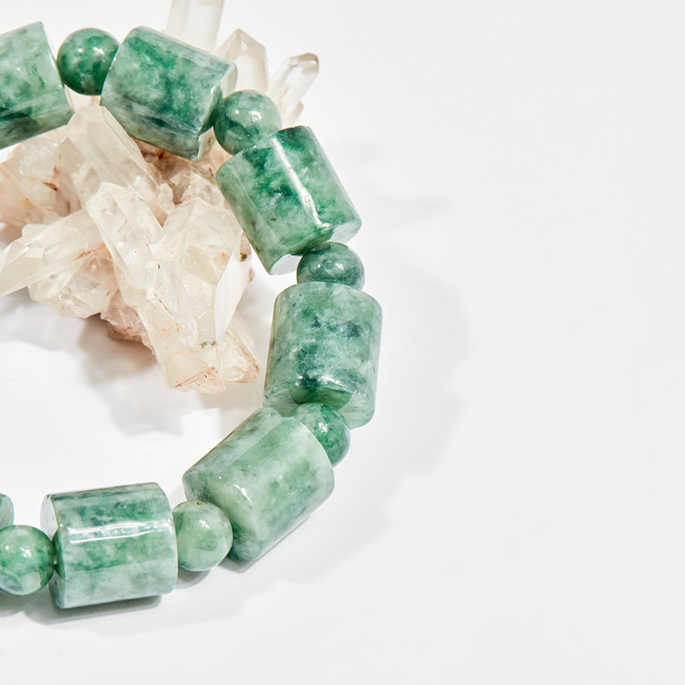 Vòng tay phong thủy đá cẩm thạch đốt vuông 13x13mm mệnh hỏa , mộc - Ngọc Quý Gemstones