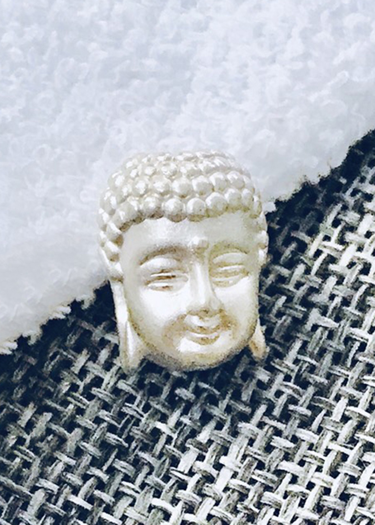 Charm bạc hình đầu phật lớn xỏ ngang - Ngọc Quý Gemstones