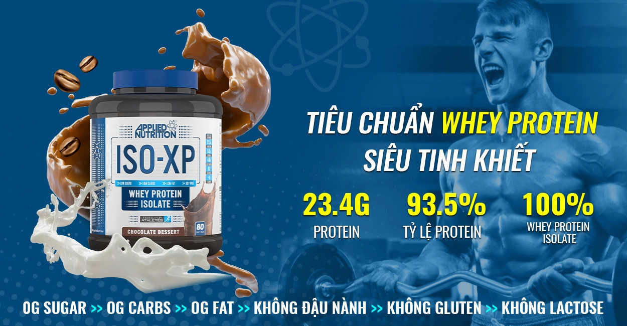 Applied Nutrition Iso Xp 100% Whey isolate Protein Tinh Khiết Cao, Sữa Tăng  Cơ Cho Người Tập Thể Hình 4Lbs (1,8kg)