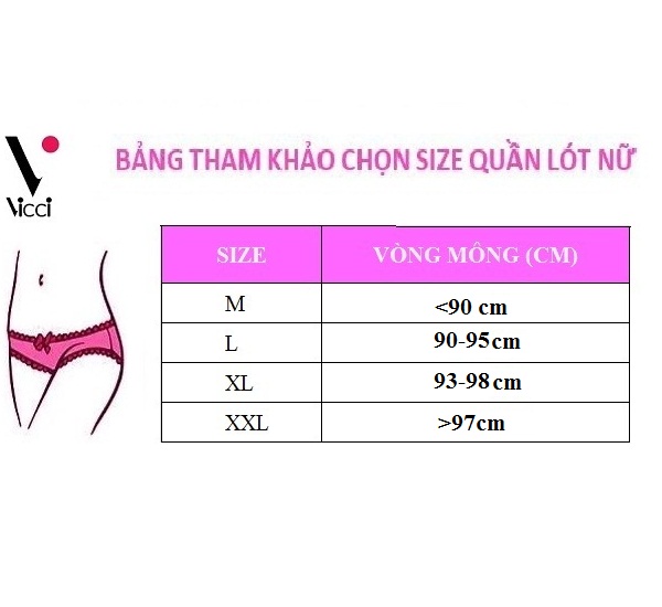 Quần lót nữ thun lạnh phối ren họa tiết Vicci QV.104 mềm mại, sexy, quyến rũ, gợi cảm