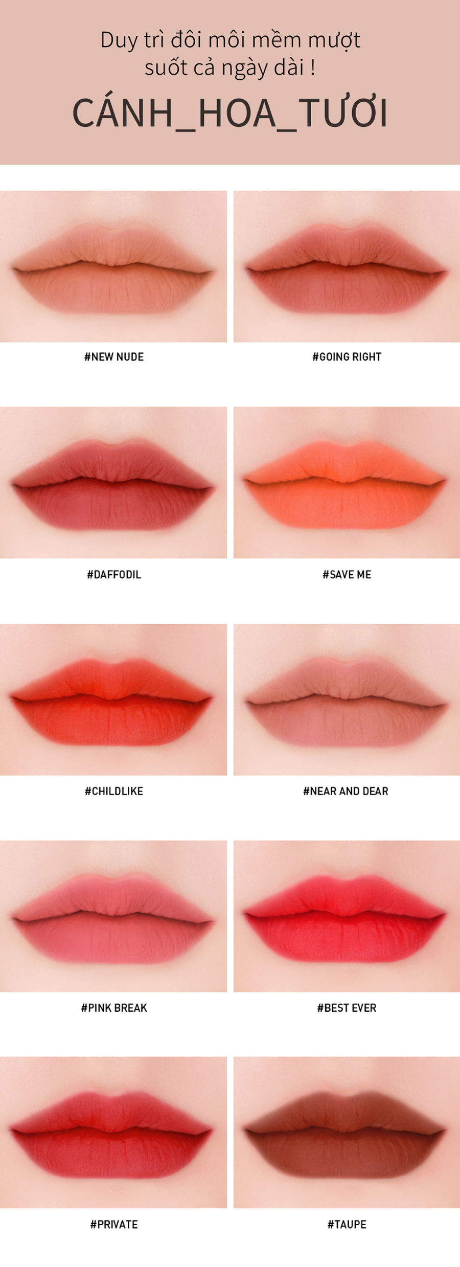 Son môi Kem Lì 3CE VELVET LIP TINT Mịn Màng Như Nhung 4g