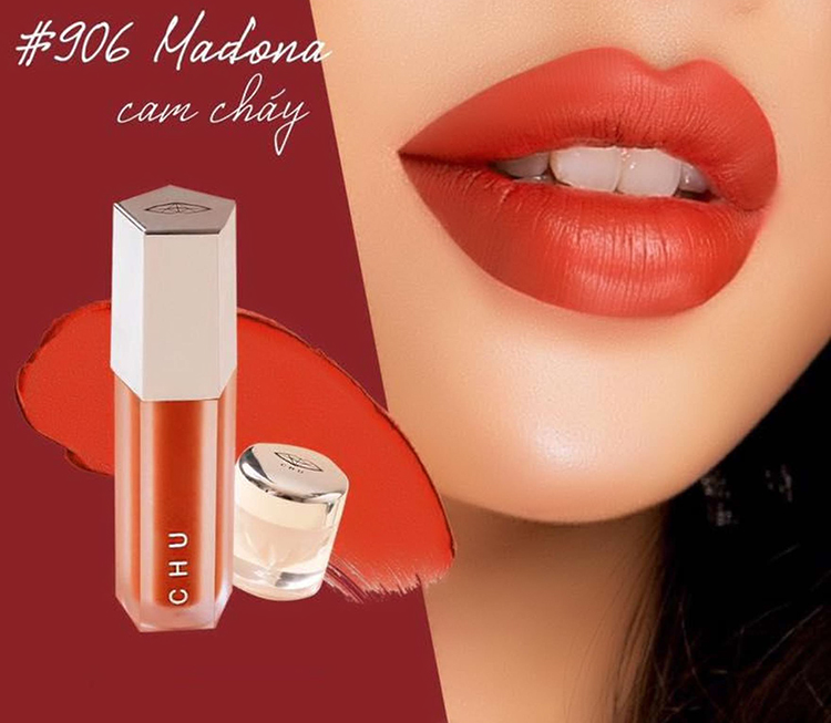 Son Nhung Chu Lipstick - Son Kem Lì Mượt Mịn & Bám Màu Lâu Trôi - Tặng Kèm Túi Và Son Dưỡng