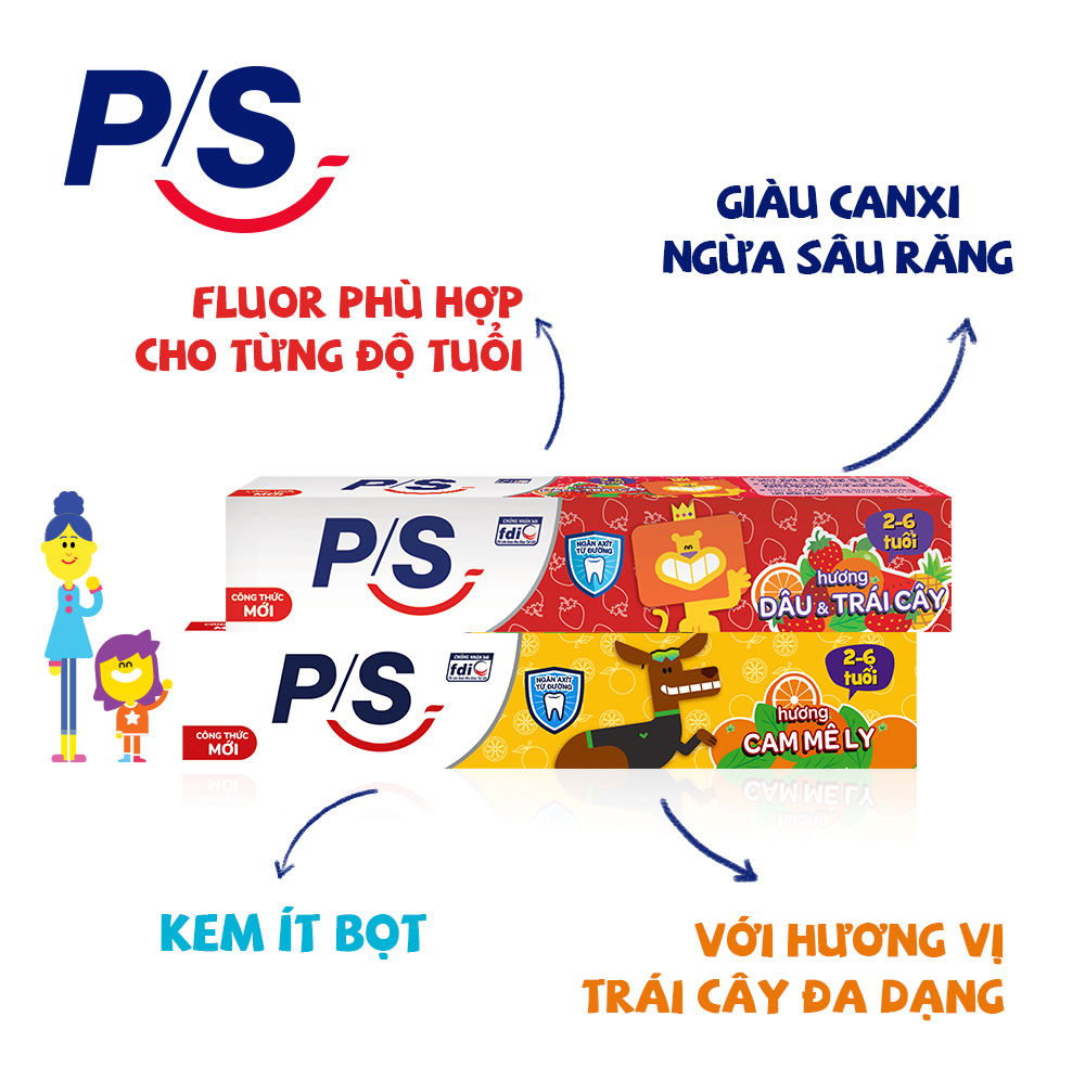 Kem Đánh Răng Trẻ Em P/S - Dâu Trái Cây (45g)
