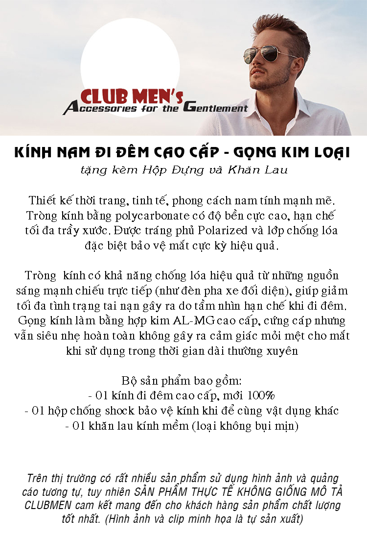 Kính nam đi đêm chuyên dụng chống chói hiệu quả RB3043, siêu nhẹ, có hộp đựng