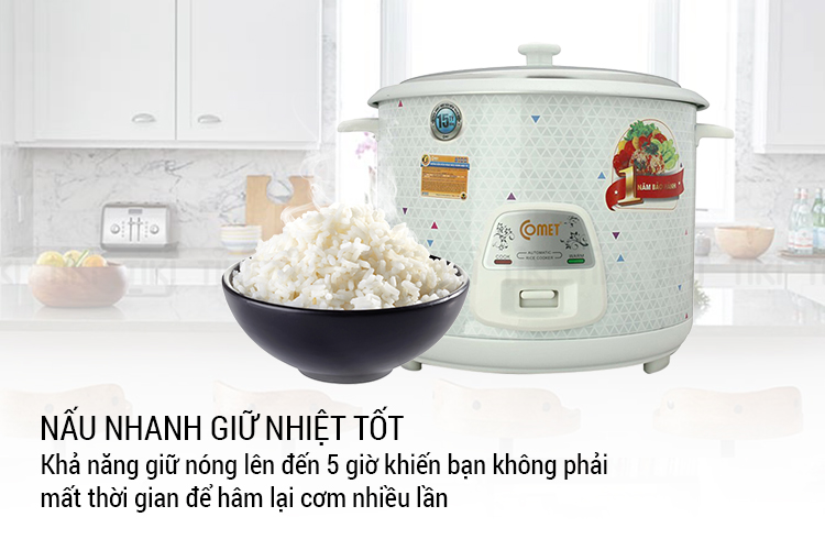 Nồi Cơm Điện Nắp Rời Comet CM8029 (2.8 Lít) - Hàng Chính Hãng