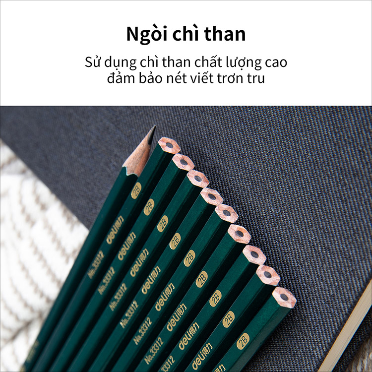 Hộp 10 Bút Chì Lục Giác Deli 33312