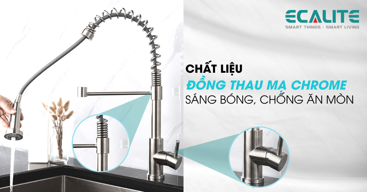 Chất liệu đồng thau mạ chrome độ bền cao