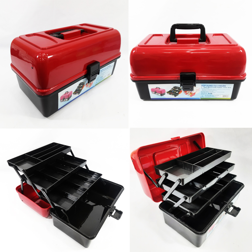 Cốp Nhựa Cá Nhân Đựng Đồ Cá Nhân, Đồ Nail, Nối Mi, Phun Xăm, 3 Khay