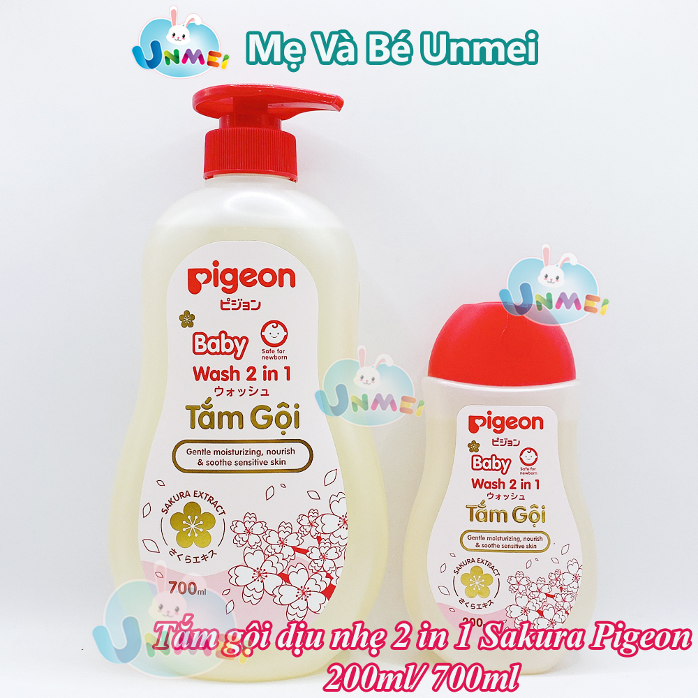 Tắm gội dịu nhẹ 2 in 1 Sakura Pigeon 200ML/700ML