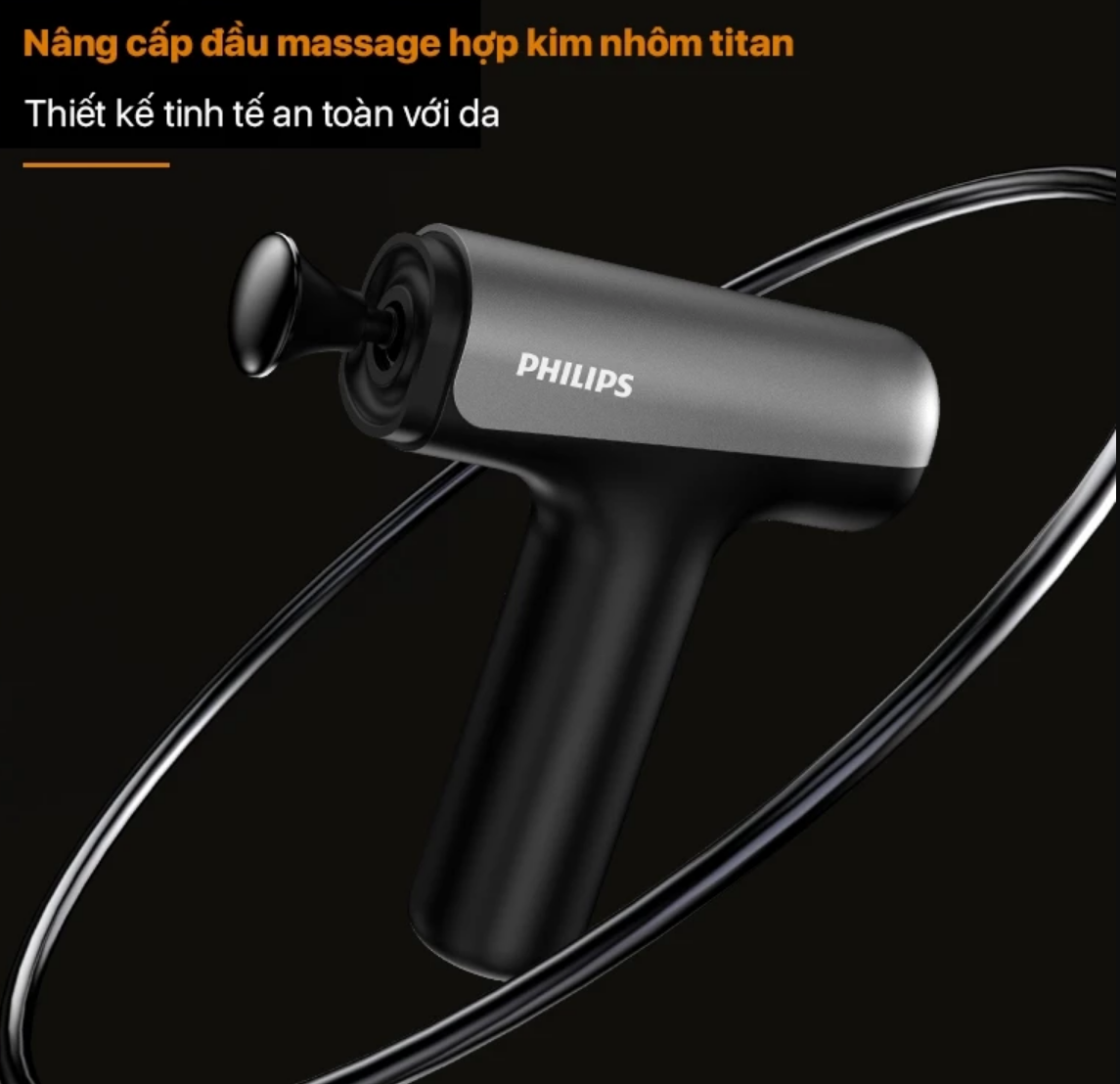 Máy Massage Cầm Tay PHILIPS 7325 đầu massage hợp kim nhôm titan 6 đầu massage chuyên sâu - Hàng chính hãng