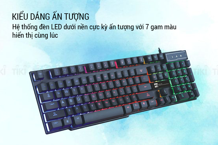 Bàn Phím Giả Cơ Chuyên Game R8 1822 LED 7 Màu - Đen - Hàng Nhập Khẩu