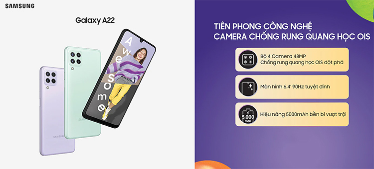 Điện Thoại Samsung Galaxy A22 LTE (6GB/128GB) - ĐÃ KÍCH HOẠT BẢO HÀNH ĐIỆN TỬ - Hàng Chính Hãng