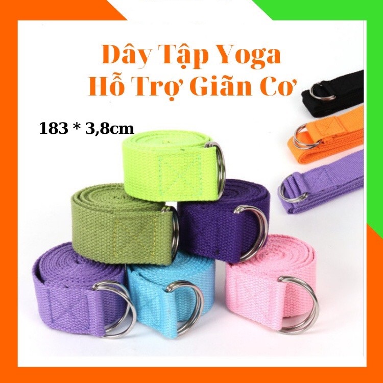 Dây Đai Tập Yoga Sợi Cotton, Dây Kéo Tập Yoga - Hỗ Trợ Kéo Giãn Chân Tay, Uốn Người Tập Yoga, Giúp Bạn Có Một Cơ Thể Dẻo Dai
