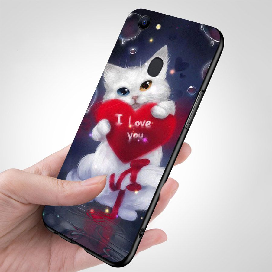 Ốp điện thoại kính cường lực cho máy Oppo F5 - dễ thương muốn xỉu MS CUTE012