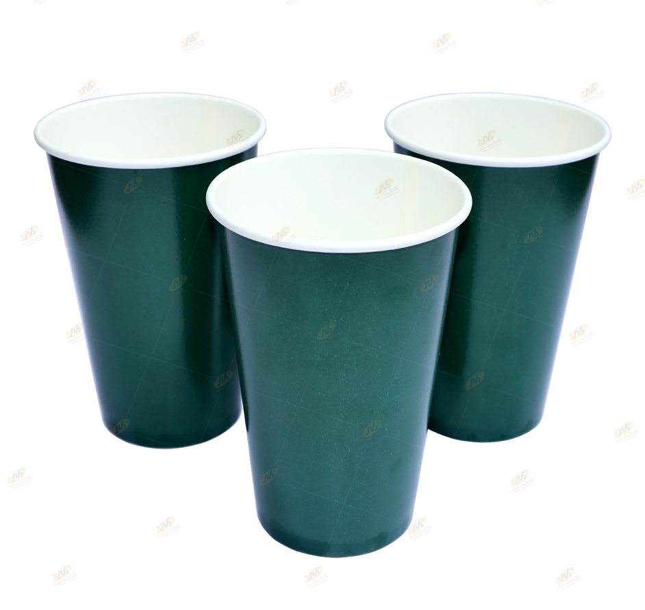 Ly giấy 16oz~472ml - Lốc 50 ly giấy có in màu đơn sắc