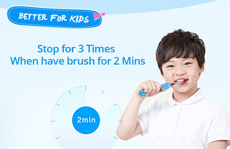 Oral B Kids Electric Toothbrush Soft Bristle Battery Power Supply Gum Care Replaceable Brush Head 2 Minutes Timer Teeth Brush